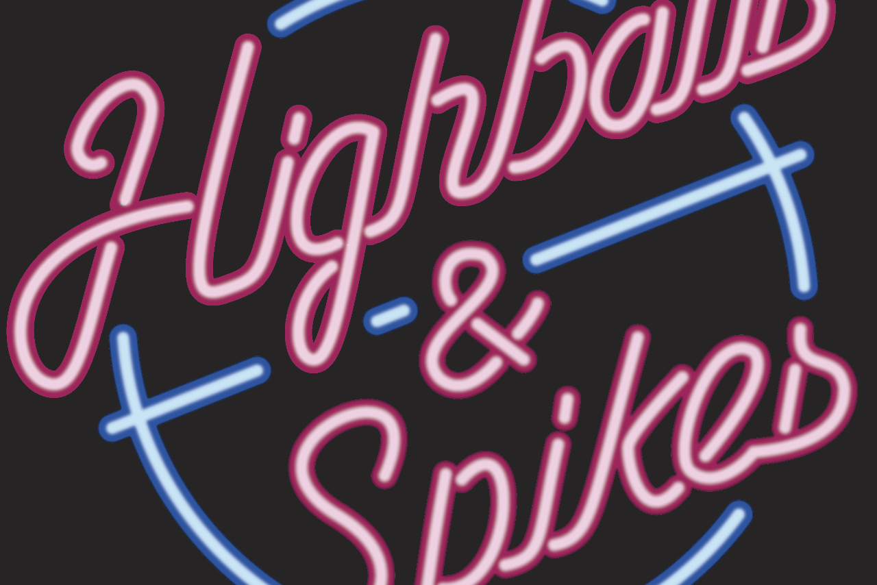 highballs & spikes: sports team logo